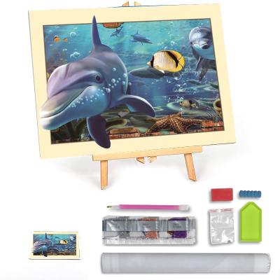 China New Classic/Postmodern 5D Sea World Diamond Painting Dolphin Diamond Embroidery Kits for sale