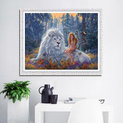 China People Art Wall Art Canvas Paintings Lions Cross Stitch Embroidery Kits For Home Decor for sale