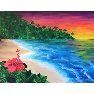 China CLASSIC 5D Diamond Painting Kit, Sunny Beach Sea Sunset Landscape, Full Diamond DIY Art Cross Stitch Digital Beach Landscape for sale