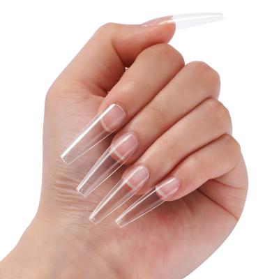 China New Arrival 500pcs/Box Design BTArtbox Hot Selling Clear Ballerina Long Nails ABS Full Cover Nail Tips Nail Art 2022 For Women for sale