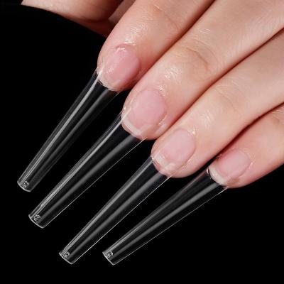 China 3XL French Nail Tilts Coffin 300pcs/Box Extra Long Straight ABS Nails XXXL C Curve Coffin Nail Tips for sale