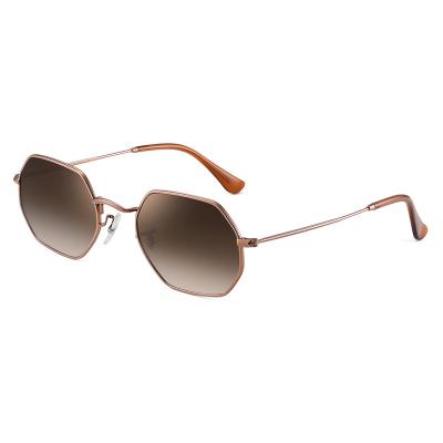 China Fashion Sunglasses Custom Metal Handmade Octagon Polarized Sunglasses for sale