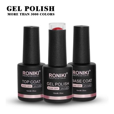 China Wholesale Lady Nail Beauty RONIKI Gel Polish Suppliers 10ml Nail Art OEM Soak Off Private Label Color UV Nail Gel Polish for sale