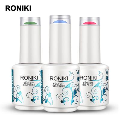 China Private Label Nail Art Drawing RONIKI Logo Normal Custom Oem Color Soak Off Non Toxic Customized Nail UV Art Drawing Gel Nail Polish 15ml 100pcs for sale