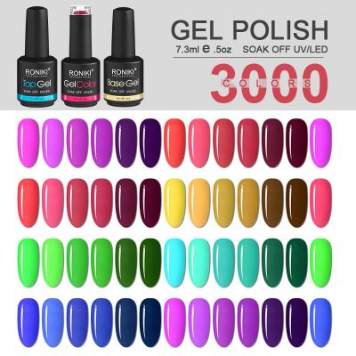 China RONIKI Nail Supplies OEM Color Soak Off Wholesale Custom Private Label Nail Polish Gel 15ml UV Gel Polish for sale