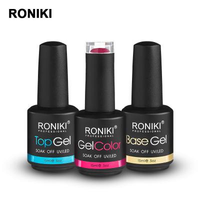 China RONIKI OEM Soak Off Color 15ml UV Led Color Gel Polish Wholesale Gel Nail Polish Gel for sale