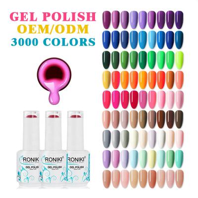 China Nail Paint RONIKI OEM Nail Supplies Soak Off Private Label UV Gel Custom Organic Color Vegan Nail Gel Polish for sale