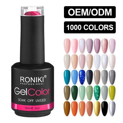 China Your Brand Color Gel Nail Polish Lacquer RONIKI OEM Nail Products Supplies Private Label Mixed Color Volume Soak Off Natural Custom UV Gel Gel Nail Polish for sale