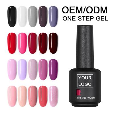 China Custom Nail Art Beauty RONIKI UV Gel Private Label Quick Dry 3 In 1 Soak Off Custom One Step Gel Polish For Nail Salon for sale