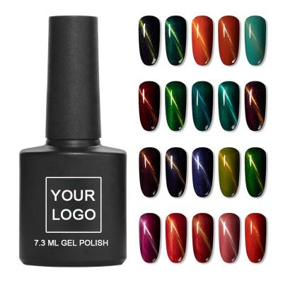 China Your Brand Color Gel Nail Polish Lacquer Custom RONIKI Logo OEM Private Label Color 3D 5D Cat Eye Gel Nail Polish for sale