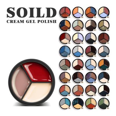 China Long Lasting Nail Paint RONIKI OEM Cream Soak Off UV Gel Custom Logo Private Label 3 Colors Nail Jelly Soild Gel Polish for sale