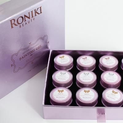 China Nail Art Beauty RONIKI UV Gel Kit Private Label Color Nail Art Paint Gel Polish Set for sale