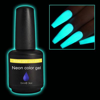 China Beauty RONIKI Nail Salon Neon Esmaltes UV Gel Soak Off Dark Gel Nail Polish UV Gel Luminous Glow for sale