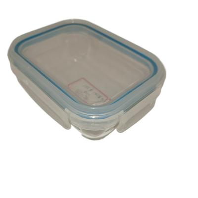 China Lunch Box Microwave Oven Heatable Glass Heating Refrigerated Waterproof Borosilicate Food Storage Set Transparent Sealed Bento Box for sale