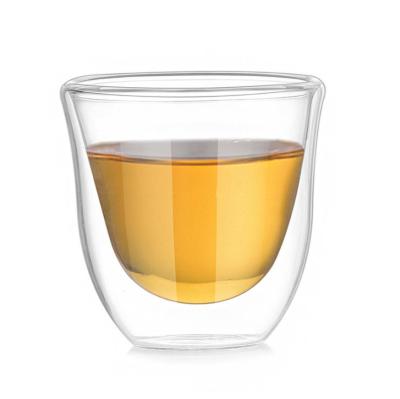 China Durable Heat Resistant Double-Wall Insulated Glass Espresso Cups Latte Coffee Glasses/Whiskey/Coffee/Tea Cup Mug for sale