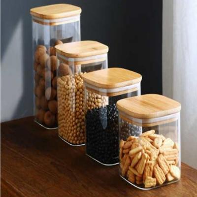 China Sustainable Sealed Glass Jars High Borosilicate Kitchen Storage Tank Coffee Bean Storage Can Glass Mason Jar With Lid Food Container for sale