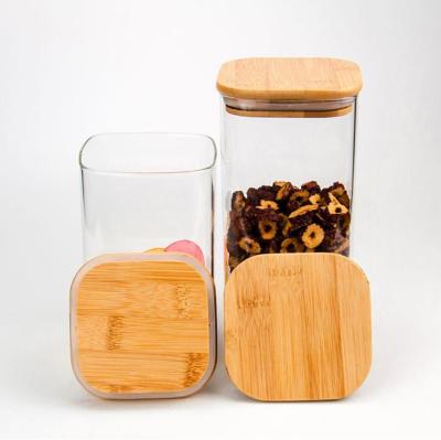 China New Sustainable High Borosilicate Glass Clear Sealed Spice Jar With Lid Kitchen Storage Jar Coffee Bean Storage Can Food Container for sale