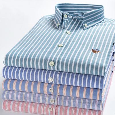 China 2022 new plaid anti-pilling short sleeve shirt for cotton 100% cotton shirts men's embroidery formal casual shirt men for sale