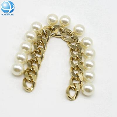 China Chains DIY Metal Shoe Chain Bead Shoe Buckles Sandal Accessories For Women Flip Flops for sale