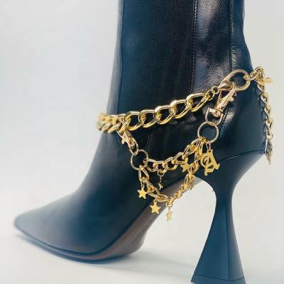 China Metal Shoe Chain Alloy Anklet Chain Women Boots Shoes Accessories Chains for sale