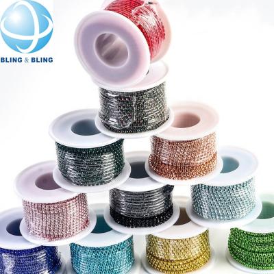 China Rhinestone Cup Chain Bead Rhinestone Roll End Cup Chain ss28 For Dress Accessories for sale