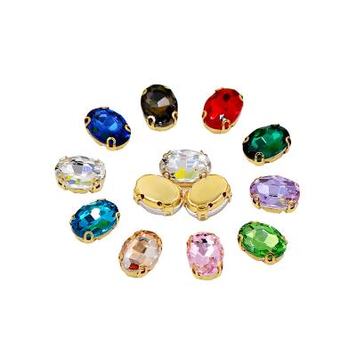 China Pointback Sew On Rhinestone Teardrop Stitching Crystal Glass Mixed Color Flatback Claw Rhinestones for sale