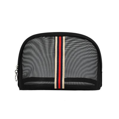 China Wholesale Custom Cool Fashion Mesh Lightweight Storage Cosmetic Wash Bag Black For Women Men for sale