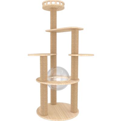 China Luxury High Quality Wooden House Cat Tree House Solid Wooden Cage for sale