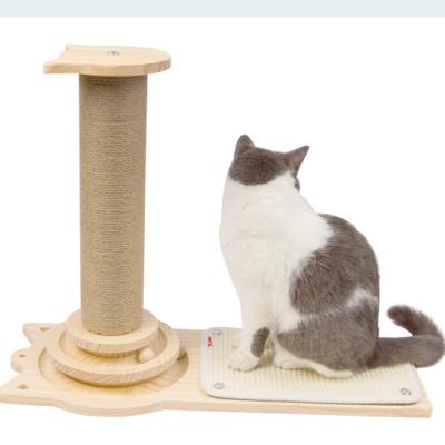 China Sturdy Wooden Pole Sisal Cat Claw Cat Toy Turntable for sale