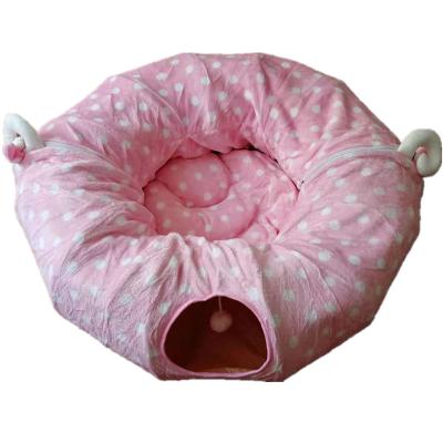 China Popular Small Animals Chinchillas Nest Collapsible Cat Tunnel Channel Cat Nest Environmental Protection Hide & Seek for sale