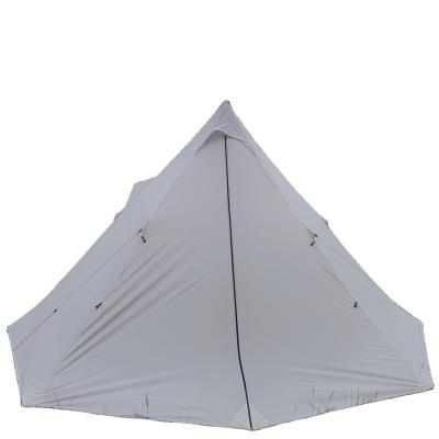 China Extended Type 2m high 2-4 person ultralight pyramid tent with chimney for sale