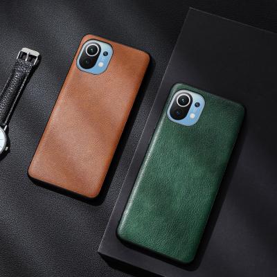 China Leather Shockproof Layer Phone Case For Xiaomi 11pro 10 10pro Luxury Business Phone Soft Leatherette Case for sale