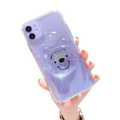 China Clear Soft Shockproof Bear 3D Shockproof TPU Phone Case For iPhone 11 12 pro mini 7 8 6 6S max plus XR X XS max for sale