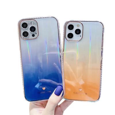 China 2021 Trend Shockproof Creative Aurora Transparent Phone Case For Apple11 12pro XR Max X XS Max iPhone 12 Case for sale