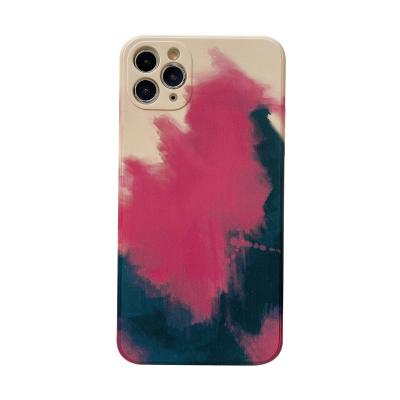 China Fashion Color Watercolor Rendering Shockproof Phone Case For iPhone 11 12 pro mini 7 8 6 6S max plus XR X XS max for sale