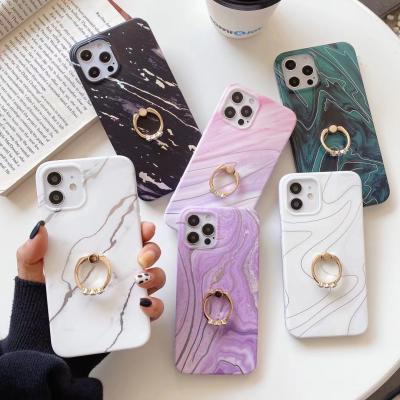 China Luxury Marble Shockproof Ring Holder Stand Phone Case for iPhone 11 12 pro mini 7 8 6 6S max plus XR X XS max for sale