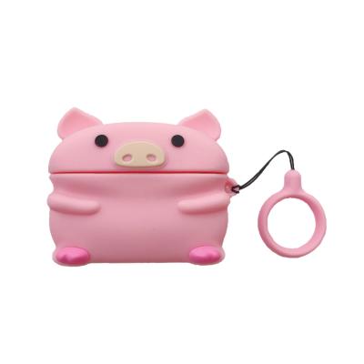 China For 3D Earphone Pig Earphone Case Cartoon Design Silicone Pink Earpod Case For Airpods3 for sale