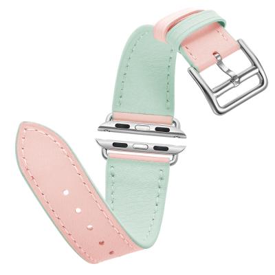 China Two Colors Leather Designer Jewellry High Quality Watch Bands Gift/Accessories/Watch Straps For Apple Watch 4 3 2 1 38mm 40mm 42mm 44mm for sale