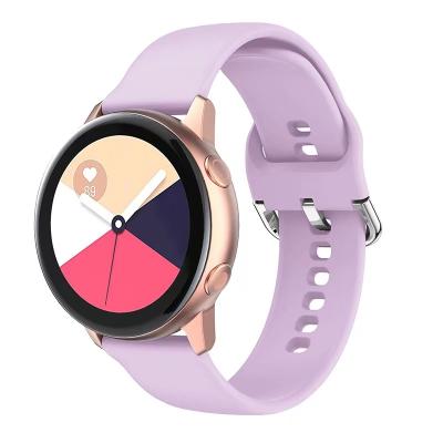 China Jewellry Silicone Compatible Gift/Accessories/Band For Samsung Galaxy Watch 1 2 20mm Active Soft Sport Strap With Ribbon Loop for sale