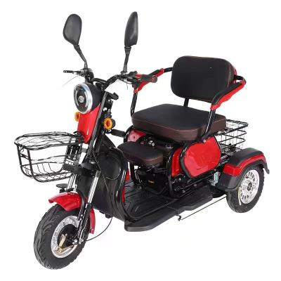 China New Electric Trike Passenger Electric Tricycle 3 Wheel Electric Bike 2 Person Vehicle With Front And Rear Baskets for sale