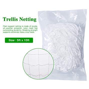 China Hydroponic Heavy Duty White Supports Tomatoes Gardening Grow Lattice Support Trellis Net for sale