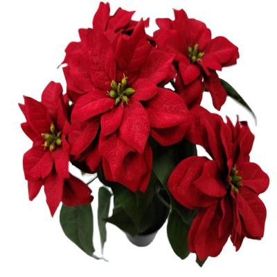 China Fabric Materials Eco - Friendly Artificial Christmas Flower Floral Decoration for sale