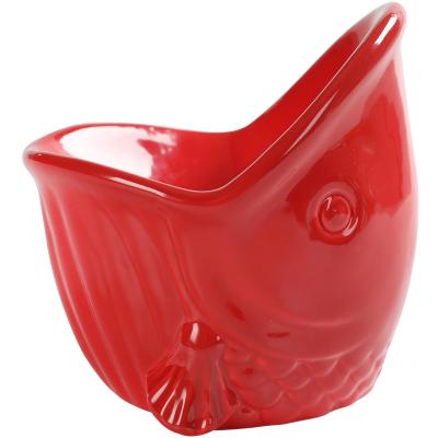 China Sustainable Ceramic Cat Bowl To Protect High Cervical Spine Foot Raised Dog Food Feeding Bowl To Prevent Pet Accessories 2021 Products for sale