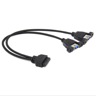 China Wholesale COMPUTER Male-to-Male High-Speed ​​Cable USB 3.0 20 Pin 20 Pin Motherboard Mounting Twin Cable for sale