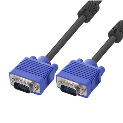 China Black Blue PVC Cable 9pin 1.5Meters VGA 15 Pin Male To Male Full PC Cable for sale