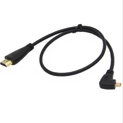 China HDTV Left Right Angle Micro Hdmi 1.5m To Standard HDMI A 1080p Male Cable Support Of Notebook Tablet Video Cable for sale