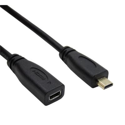 China HDTV Gold Plated Micro 1080P HDMI Male To Micro Female HDMI Extension Adapter Cable for sale