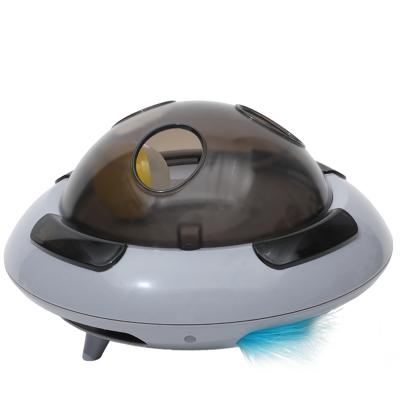 China 2021 Viable New Smart Pet Toys UFO Cat Toy , Electric Automatic Cat Teaser Toy With Feather for sale