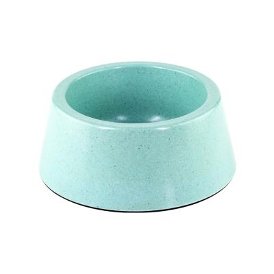 China Sustainable Bamboo Fiber Round Shape Non-Slip Pet Bowl, Pet Cat Bowl, Solid Color Bamboo Dog Bowl for sale