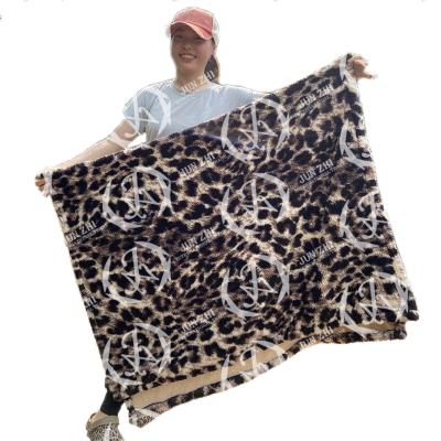 China Anti Dust Mites JUNZHI New Styles Camouflage Leopard Sherpa Blanket for sale